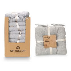 SET 2 CUSCINI SEDIA GRIGIO CHIARO 40X40CM