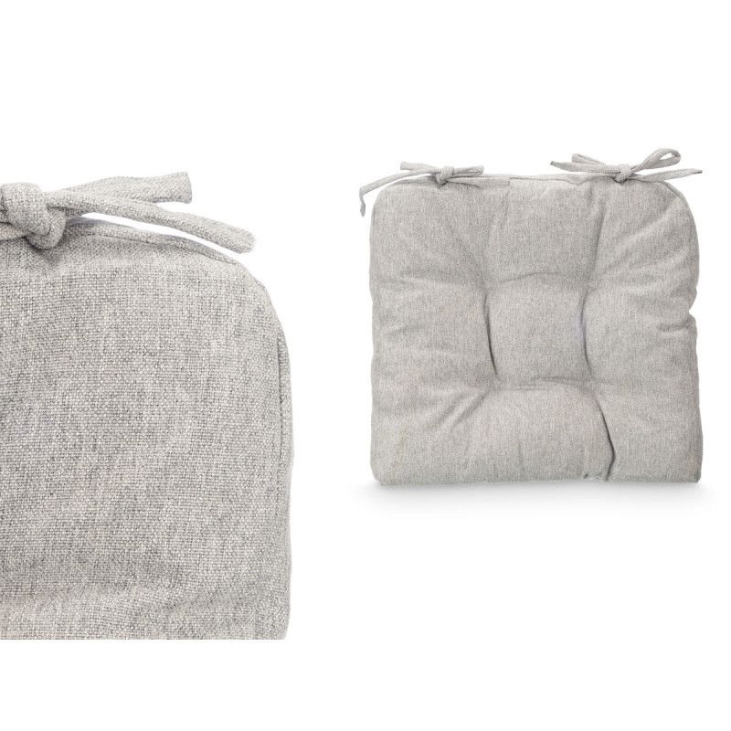 SET 2 COUSSINS DE CHAISE GRIS CLAIR 40X40CM