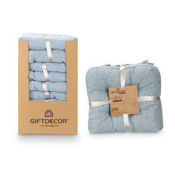 SET 2 COUSSINS DE CHAISE BLEU 40X40CM