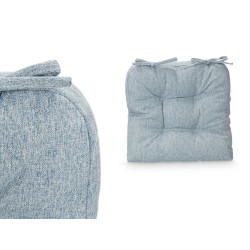 SET 2 COUSSINS DE CHAISE BLEU 40X40CM