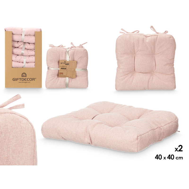 SET 2 COJINES SILLA ROSA 40X40CM