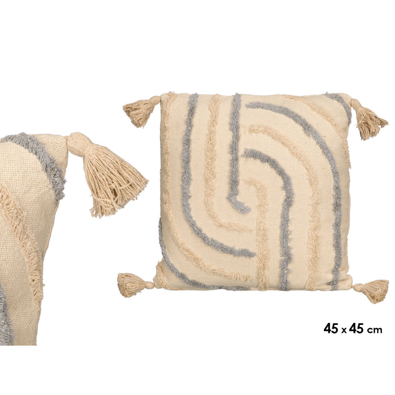 CUSCINO RICAMATO IRIS GRIGIO 45X45CM