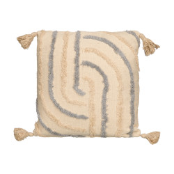 COUSSIN IRIS BRODÉ GRIS 45X45CM