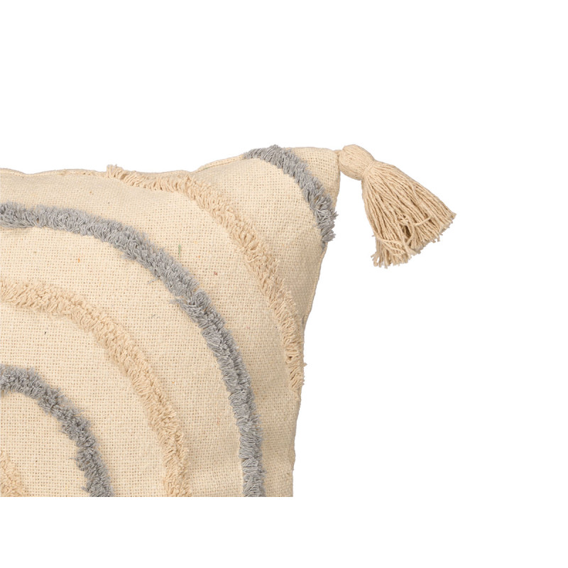 COUSSIN IRIS BRODÉ GRIS 45X45CM