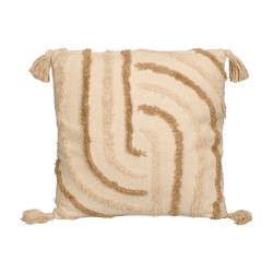 BROWN EMBROIDERED IRIS PILLOW 45X45CM