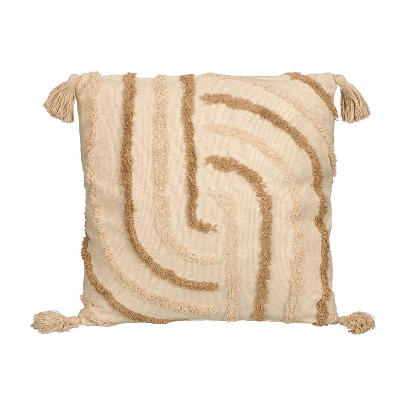 COUSSIN IRIS BRODÃ‰ MARRON 45X45CM