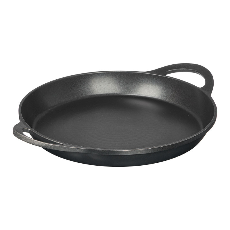 PAELLEIRA ALUMINIO PRETO INDUCAO 35 CM PEGAS