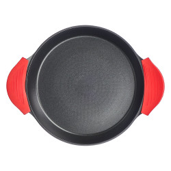 POÊLE À PAELLA EN ALUMINIUM 35 CM NOIRE POIGNÉES