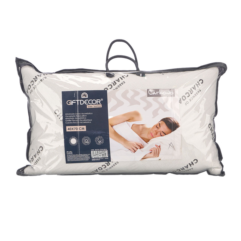ALMOHADA COPOS VISCOELASTICA CARBONO 40X70CM