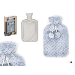 BOUILLOTTE À EAU 1.8L GRIS HOUSSE À POILS