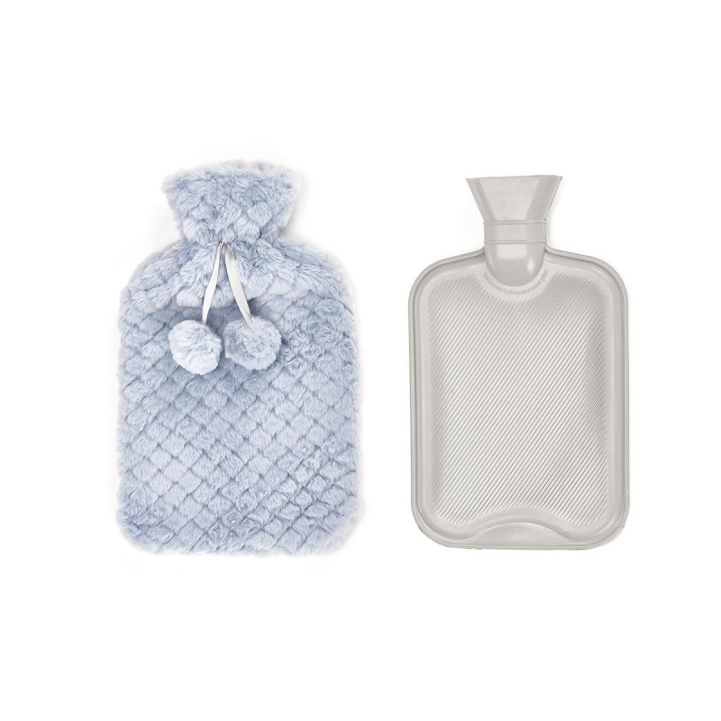 BOUILLOTTE À EAU 1.8L GRIS HOUSSE À POILS