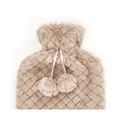 HOT WATER BAG 1.8L BEIGE PILE COVER