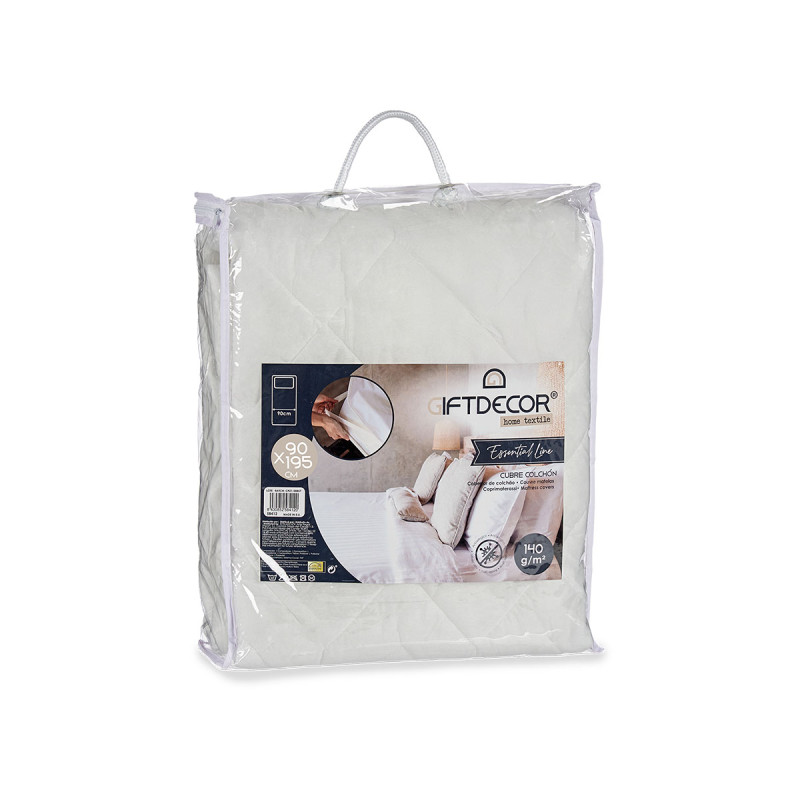 RECOUVRE MATELAS TNT AVEC ELASTIQUE BLANC 90CM