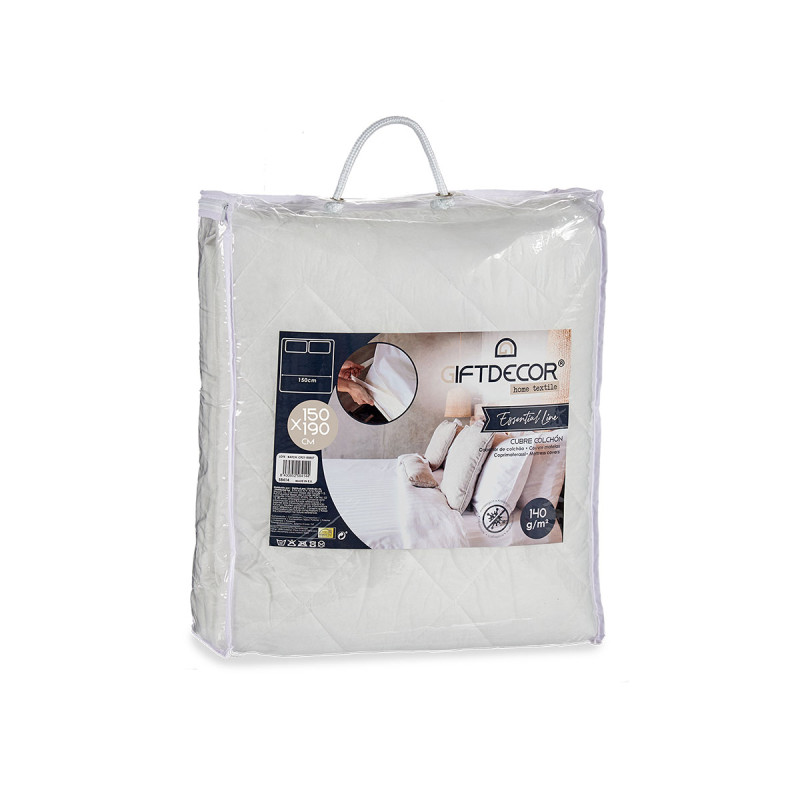RECOUVRE MATELAS TNT AVEC ELASTIQUE BLANC 150CM