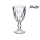 330ML DIAMOND SHAPE WINE GLASS WITH GOLD EDGE 