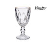 330ML DIAMOND SHAPE WINE GLASS WITH GOLD EDGE 