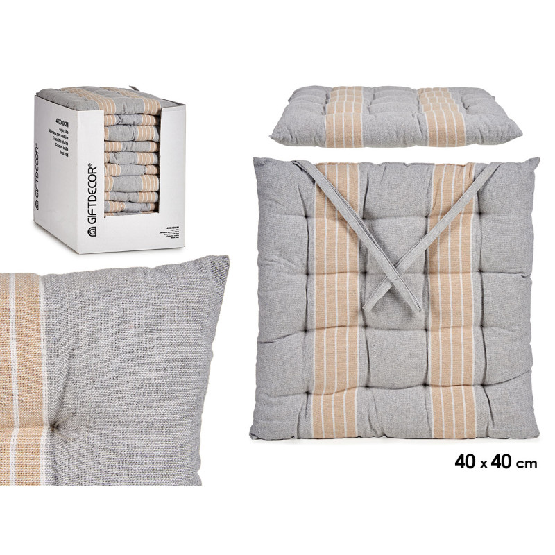 GREY STRIPED CUSHION