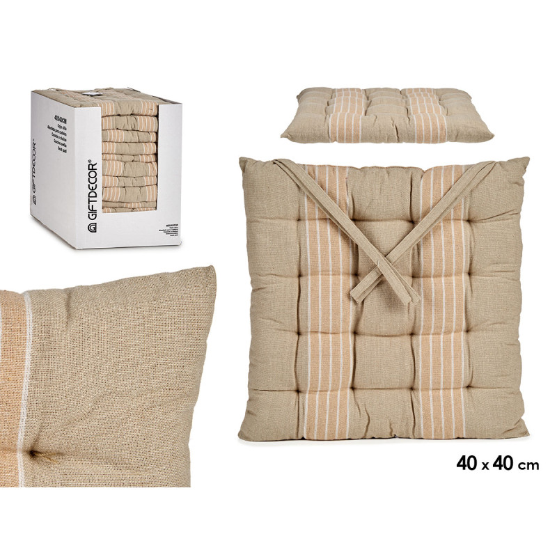 COJIN SILLA RAYAS CREMA