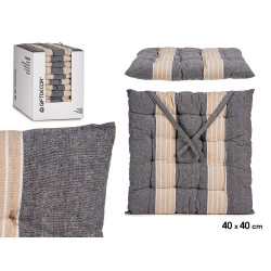 COUSSIN RAYURES GRIS FONCE