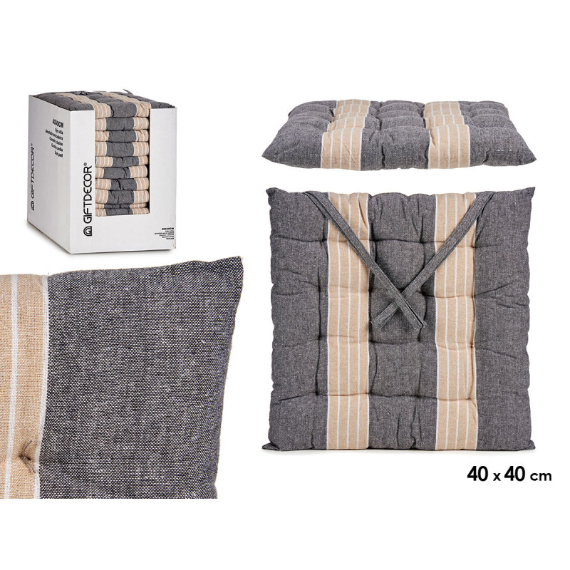 DARK GREY STRIPED CUSHION 