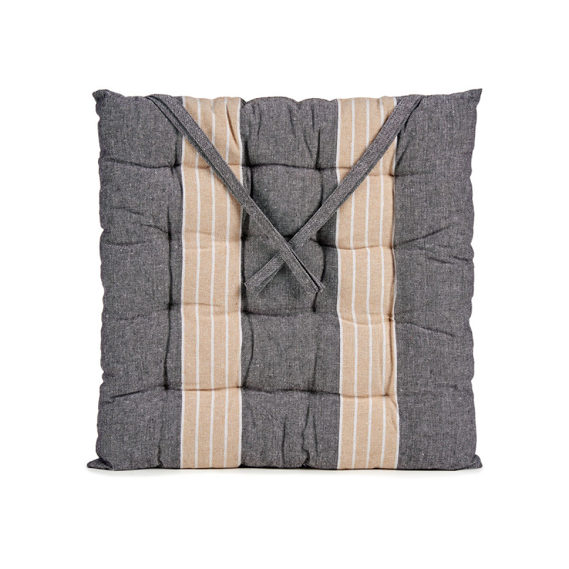 COUSSIN RAYURES GRIS FONCE
