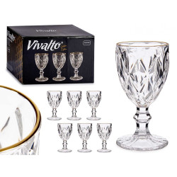 254ML DIAMOND SHAPE WATER GLASS WITH GOLD EDGE 