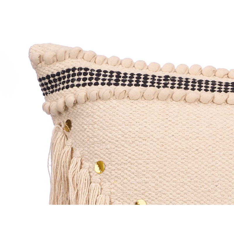 ALMOFADA LANTEJUELAS PRETO 45X45 CM