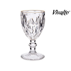 254ML DIAMOND SHAPE WATER GLASS WITH GOLD EDGE 