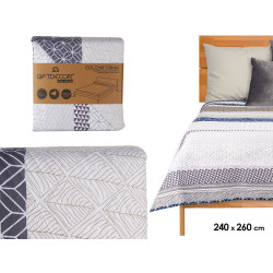 COLCHA CAMA 240X260 HEXAGONOS REVERSÍVEL