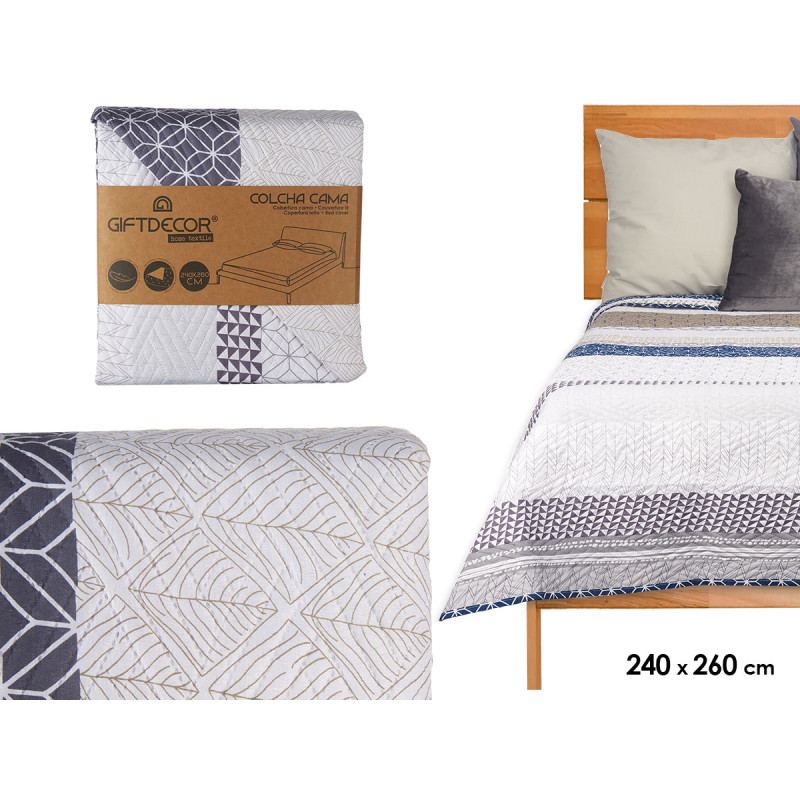 240X260 HEXAGONS REVERSIBLE BEDSPREAD