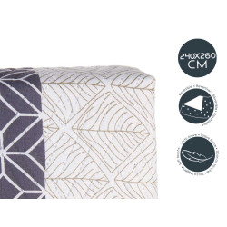 TRAPUNTA LETTO 240X260 ESAGONI REVERSIBILE
