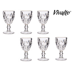 254ML DIAMOND SHAPE WATER GLASS WITH GOLD EDGE 