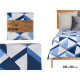 COUVRE LIT LIT 240X260 TRIANGLES BLEUS RÉVERSIBLE