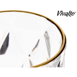 254ML DIAMOND SHAPE WATER GLASS WITH GOLD EDGE 