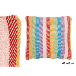 COUSSIN MULTICOLORE 45 X 45 CM