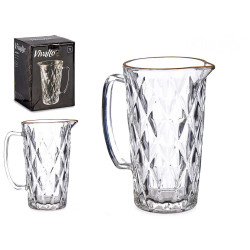 1L DIAMOND SHAPE WATER JAR WITH GOLD EDGE 