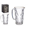 1L DIAMOND SHAPE WATER JAR WITH GOLD EDGE 