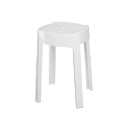 SGABELLO IN PLASTICA ROTONDO BIANCO