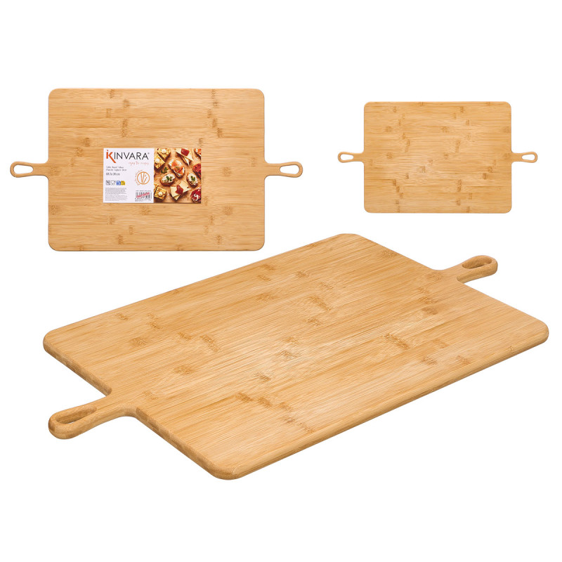 TAVOLA SERVIRE 2 MANIGLIE BAMBU QUADRATA