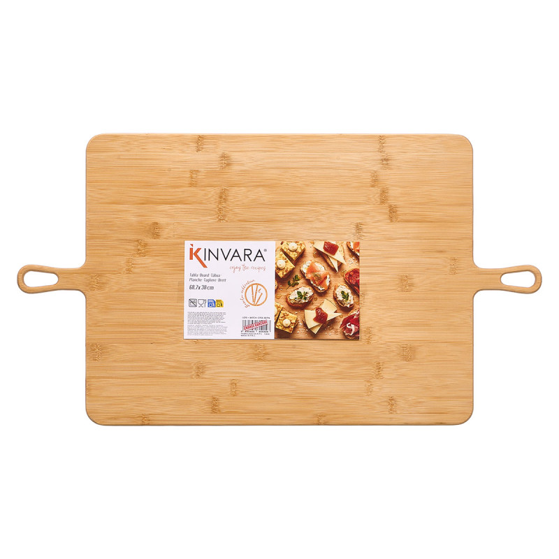 TAVOLA SERVIRE 2 MANIGLIE BAMBU QUADRATA