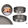 SET 2 GREY ROUND STEEL ROASTER PAN