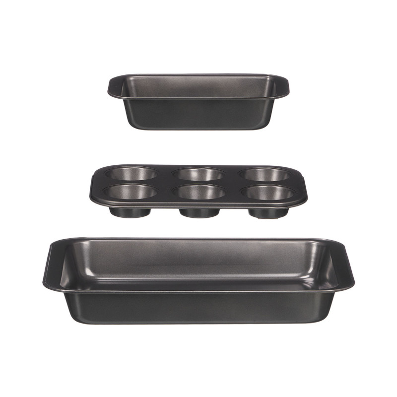 SET 3 MOLDE RECTANGULAR 3 FORMAS ACERO GRIS