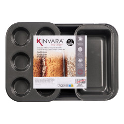 SET 3 STEEL GREY RECTANGULAR ROASTER PAN 3 SHAPES