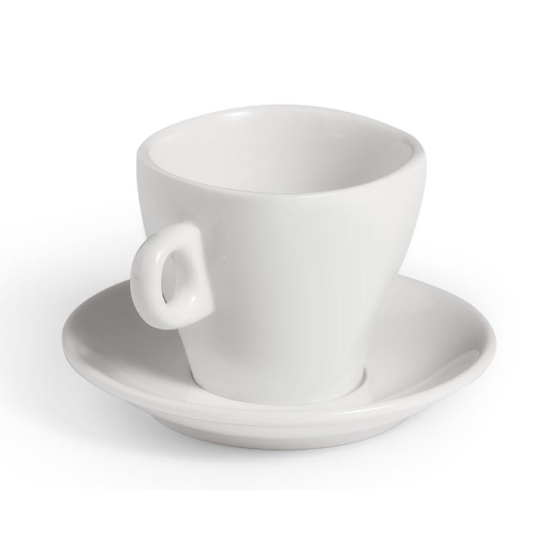 TAZZA DA CAFFE A BOCCA LARGA PORCELLANA, PIATTINO