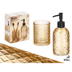 SET 2 DOSEADOR COPO 410ML BANHO AMBAR DIAMANT