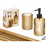 SET 2 DISTRIBUTEUR VERRE 350ML SALLE BAIN AMBRE
