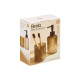 SET 2 BATH SOAP DISPENSR 350ML TUMBLER AMBER STRPD