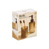 SET 2 BATH SOAP DISPENSR 350ML TUMBLER AMBER STRPD