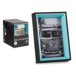PORTEPHOTOS BOIS 10X15 NOIR ET BLEU