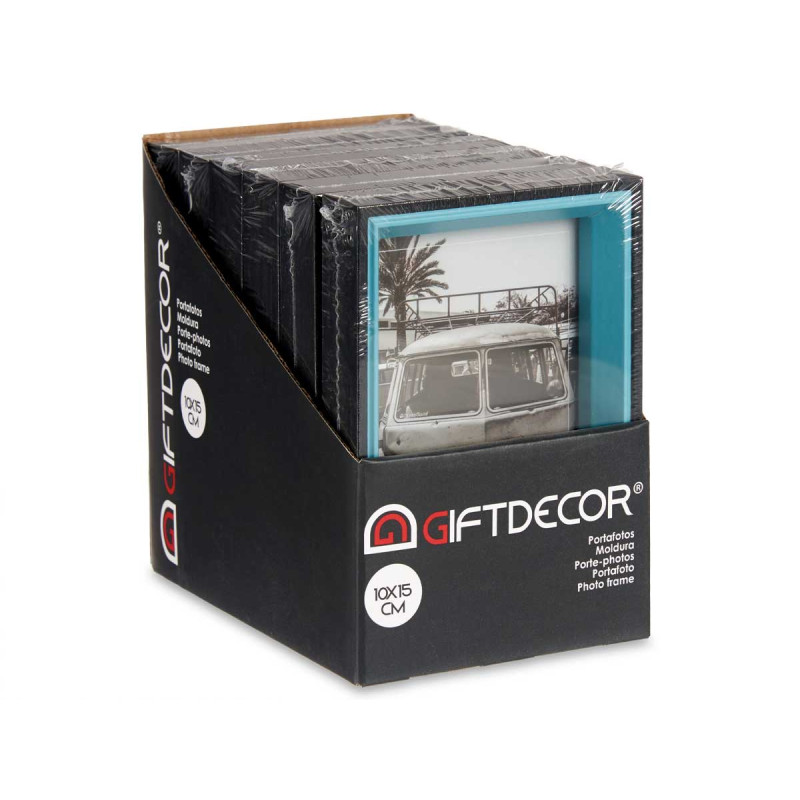 BLACK AND BLUE WOOD PHOTO HOLDER 10X15